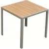 Modern Customizable Champagne Color Aluminum Alloy Outdoor Dining Tables 80x80mm for Hotels Hospitals Schools