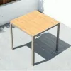 Modern Customizable Champagne Color Aluminum Alloy Outdoor Dining Tables 80x80mm for Hotels Hospitals Schools