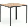 Modern Customizable Champagne Color Aluminum Alloy Outdoor Dining Tables 80x80mm for Hotels Hospitals Schools