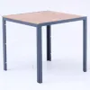 Modern Customizable Champagne Color Aluminum Alloy Outdoor Dining Tables 80x80mm for Hotels Hospitals Schools