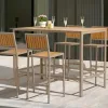 Modern Design Aluminum Poly Wood Waterproof Sun-Resistant Durable Portable Outdoor Dining Square Table Chairs 4-Piece Garden Set