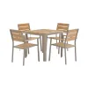 Modern Design Aluminum and Plastic Wood Waterproof Sun-Resistant Durable Square Table and Chairs 4-Piece Garden Set