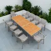 Modern Design Comfortable Outdoor Furniture 10 Seat Dining Set Durable Plastic Wood Waterproof Stackable Adjustable Park Villa