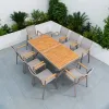 Modern Design Comfortable Outdoor Furniture 10 Seat Dining Set Durable Plastic Wood Waterproof Stackable Adjustable Park Villa