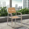 Modern Design Eco-Friendly Waterproof Durable UV-resistant Lightweight Aluminum Alloy Poly Wood Outdoor Garden Chair for Bedroom