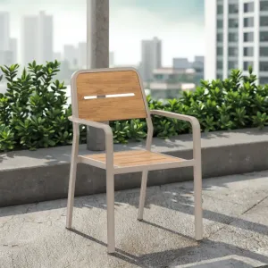 Modern Design Eco-Friendly Waterproof Durable UV-resistant Lightweight Aluminum Alloy Poly Wood Outdoor Garden Chair for Bedroom