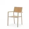 Modern Design Outdoor Dining Table Chair Set Waterproof Durable UV-resistant Plastic Wood Outdoor Furniture 7-seater Portable