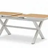 Modern Design Outdoor Dining Table Chair Set Waterproof Durable UV-resistant Plastic Wood Outdoor Furniture 7-seater Portable