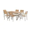 Modern Design Outdoor Dining Table Chair Set Outdoor Furniture Park Waterproof Durable UV-resistant Poly Wood Frame 7 Seating