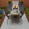 Modern Design Outdoor Dining Table with Durable Aluminum Frame Rock Slab Wicker Construction for Hotel Park Villa Courtyard Use