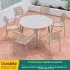 Modern Design Outdoor Slab Panel Table Dining Set Aluminum Alloy Chairs Weather-Resistant Durable Aluminum Frame Waterproof