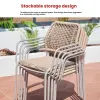 Modern Design Outdoor Slab Panel Table Dining Set Aluminum Alloy Chairs Weather-Resistant Durable Aluminum Frame Waterproof