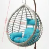 Modern Design Rattan Hanging Egg Chair Metal Outdoor Patio Furniture for Garden Balcony Villa Bedroom and Living Room