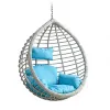 Modern Design Rattan Hanging Egg Chair Metal Outdoor Patio Furniture for Garden Balcony Villa Bedroom and Living Room
