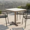 Modern Design Square Sintered Stone Panel Aluminum Frame Commercial Dining Table Set VANGARDEN VD112036A-60*60 for Restaurants
