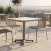 Modern Design Square Sintered Stone Panel Aluminum Frame Commercial Dining Table Set VANGARDEN VD112036A-60*60 for Restaurants