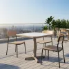 Modern Design Square Sintered Stone Panel Aluminum Frame Commercial Dining Table Set VANGARDEN VD112036A-60*60 for Restaurants