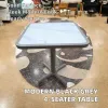 Modern Design Square Sintered Stone Panel Aluminum Frame Commercial Dining Table Set VANGARDEN VD112036A-60*60 for Restaurants