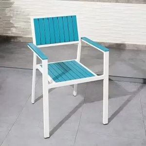 Modern Designed Outdoor Aluminum Alloy Panel Vertical Grain Garden Patio Park Colorful Dining Chair Coffee Chair