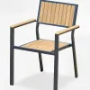 Modern Designed Outdoor Aluminum Alloy Panel Vertical Grain Garden Patio Park Colorful Dining Chair Coffee Chair