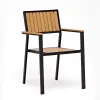 Modern Designed Outdoor Aluminum Alloy Panel Vertical Grain Garden Patio Park Colorful Dining Chair Coffee Chair