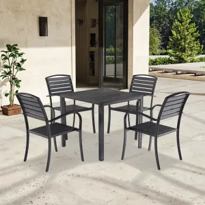 Modern Durable All Aluminum Alloy Outdoor Furniture Table Chair Set Waterproof Cushion for Courtyard Villa Garden Leisure Use