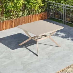 Modern Durable Aluminum Alloy Slate Panel Foldable Dining Table for Outdoor Indoor Use