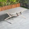 Modern Durable Aluminum Alloy Slate Panel Foldable Dining Table for Outdoor Indoor Use