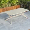Modern Durable Aluminum Alloy Slate Panel Foldable Dining Table for Outdoor Indoor Use