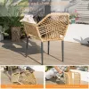 Modern Durable Aluminum Frame 2-Seater Courtyard Outdoor Table Chair Set Custom Umbrella Combination PE Rattan Furniture