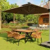 Modern Durable Aluminum Frame 2-Seater Courtyard Outdoor Table Chair Set Custom Umbrella Combination PE Rattan Furniture