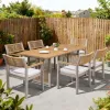 Modern Durable Aluminum Metal Outdoor Dining Table Chair Set with Waterproof Cushions for Hotels Courtyards General Outdoor Use