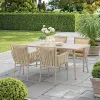 Modern Durable Aluminum Outdoor Furniture Set Warm Tones Sofa Chairs 4-Piece Aluminum Table Living Room Courtyard Garden Weather