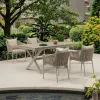 Modern Durable Aluminum Poly Wood Weather Resistant Outdoor Dining Furniture Set Comfortable 4-Person Sofa Chairs Living Room