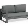 Modern Durable Modular Corner Sofa with Cushions and Backrests Plus Coffee Table Set Teak Aluminum for Outdoor and Home Use