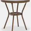 Modern Durable Outdoor Aluminum Alloy Panel Dining Table Stackable French Bistro Chairs Quick-Dry Cushion Patio Garden Courtyard