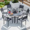 Modern Durable Outdoor Cast Aluminum Courtyard Set with Carbon Oven Barbecue Table and Chair for Courtyard Barbecues