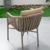 Modern Durable Outdoor Dining Table Set with Weatherproof Aluminum Frame and Stylish Rope Chairs for Garden Courtyard Use