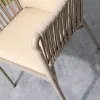 Modern Durable Outdoor Dining Table Set with Weatherproof Aluminum Frame and Stylish Rope Chairs for Garden Courtyard Use