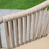Modern Durable Outdoor Dining Table Set with Weatherproof Aluminum Frame and Stylish Rope Chairs for Garden Courtyard Use