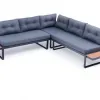 Modern Durable Outdoor Furniture Set Grey Sectional Sofa Aluminum Table Chairs Dining Garden Leisure Living Room Courtyard Hotel