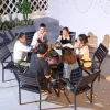 Modern Durable Outdoor Multi-Functional BBQ Table Chair Set Electric Carbon Grilling Cast Aluminum Hot Pot Smokeless Courtyard