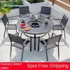 Modern Durable Outdoor Multi-Functional BBQ Table Chair Set Electric Carbon Grilling Cast Aluminum Hot Pot Smokeless Courtyard