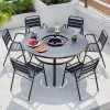 Modern Durable Outdoor Multi-Functional BBQ Table Chair Set Electric Carbon Grilling Cast Aluminum Hot Pot Smokeless Courtyard