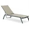 Modern Durable Pool Outdoor Furniture Teslin Fabric Sun Lounger and Side Coffee Table Set for Courtyard Villa Park Beach Use