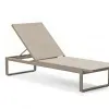 Modern Durable Pool Outdoor Furniture Teslin Fabric Sun Lounger and Side Coffee Table Set for Villa Courtyard Park Use