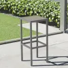 Modern Durable Stable Commercial Aluminum Frame Bar Stool with Detachable Faux Wood Seat for Hotel Outdoor Dining Kitchen Use