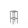 Modern Durable Stable Commercial Aluminum Frame Bar Stool with Detachable Faux Wood Seat for Hotel Outdoor Dining Kitchen Use