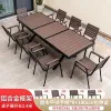 Modern Durable Waterproof and Anti-Corrosive Solid Wood Outdoor Tables and Chairs for Courtyard Garden Cafe or Leisure Dining