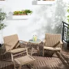 Modern Eco-Friendly Comfortable Portable Waterproof Outdoor Wicker Dining Table Chair Set 2-Seater Bedroom Outdoor Furniture